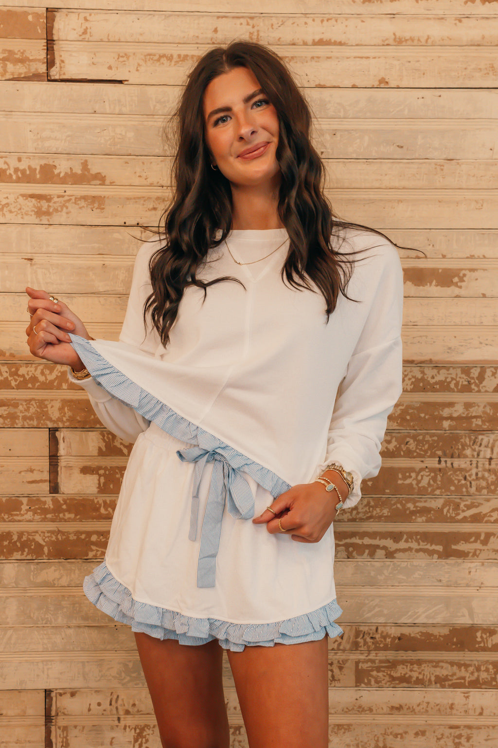 blue bell ruffle set