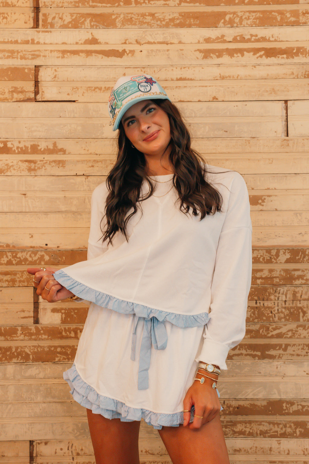 blue bell ruffle set