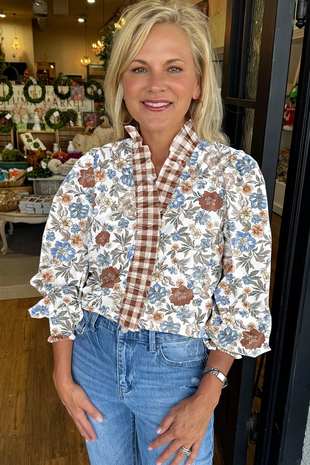 rusted roses blouse